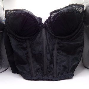 Backless Boustier Black Bra Size 36B